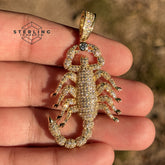Scorpion Iced Out Gold Tone Pendant